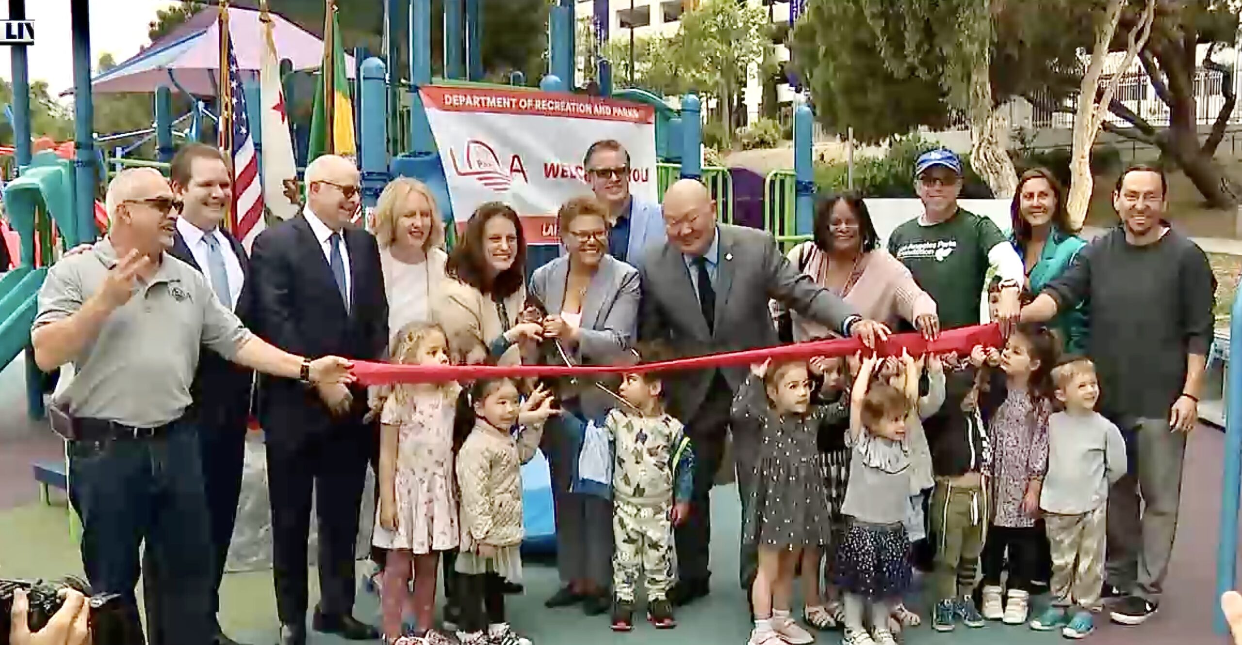 Pan Pacific Park Playground Reopens in Fairfax District After Being Destroyed by Arsonist Last Year