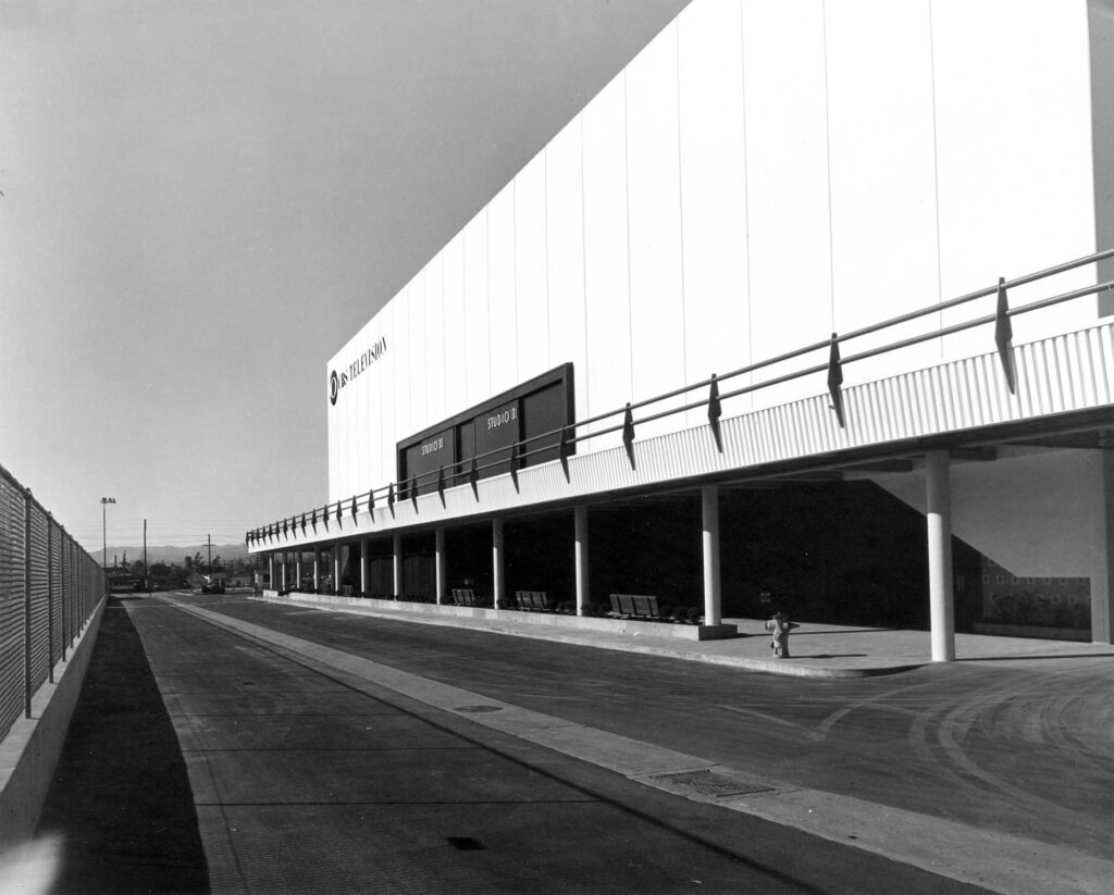TVC Studios - Television City - 70 Years - Exterior Photo of the Loading Side of the TVC Studios - Black and White Image