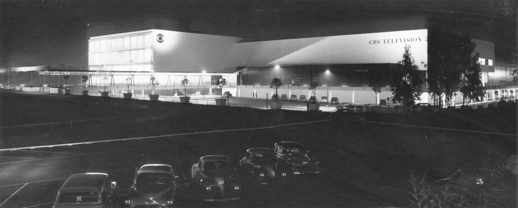 TVC Studios - Television City - 70 Years - Exterior Photo of the Entire TVC Studios at Night - Black and White Image