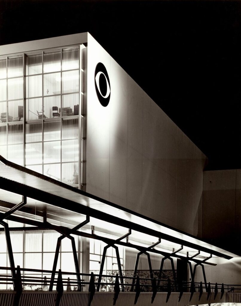 TVC Studios - Television City - 70 Years - Exterior Photo of the side of the TVC Studios - Black and White Image