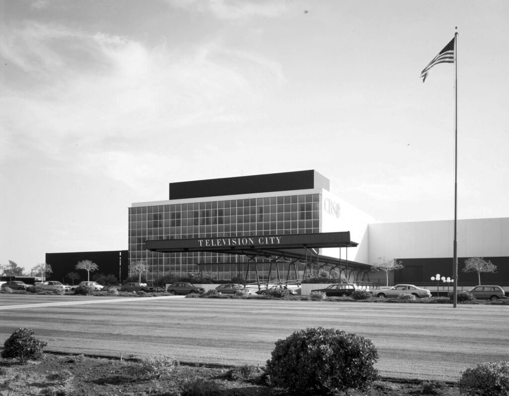 TVC Studios - Television City - 70 Years - Exterior Photo of the Front of the TVC Studios - Black and White Image