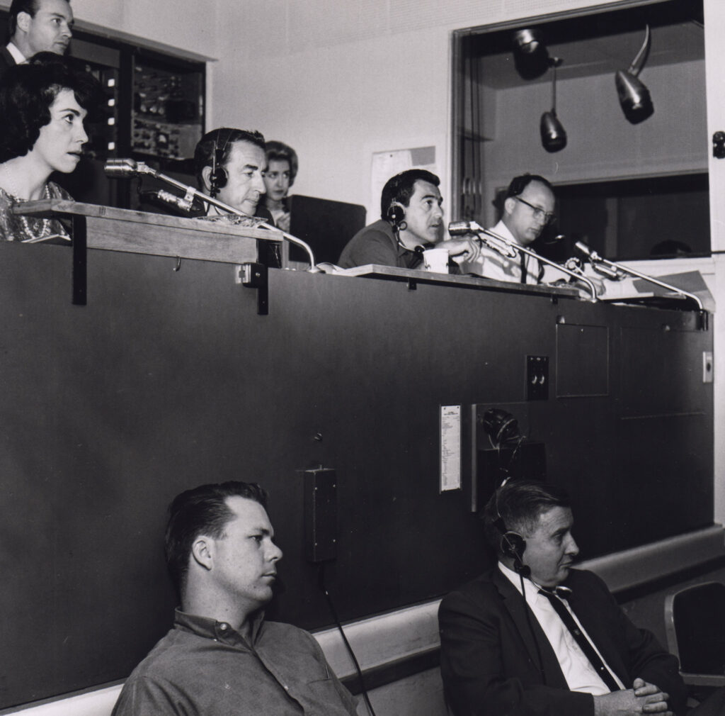 TVC Studios - Television City - 70 Years - Men Sitting Behind Audio Equipment in the 50s