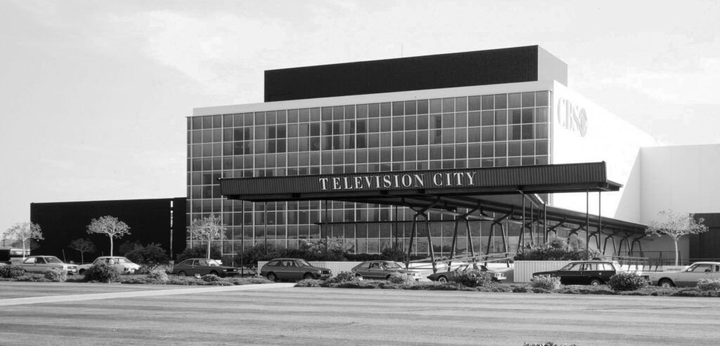 TVC Studios - Television City - 70 Years - Exterior Photo of the Front of the TVC Studios - Black and White Image